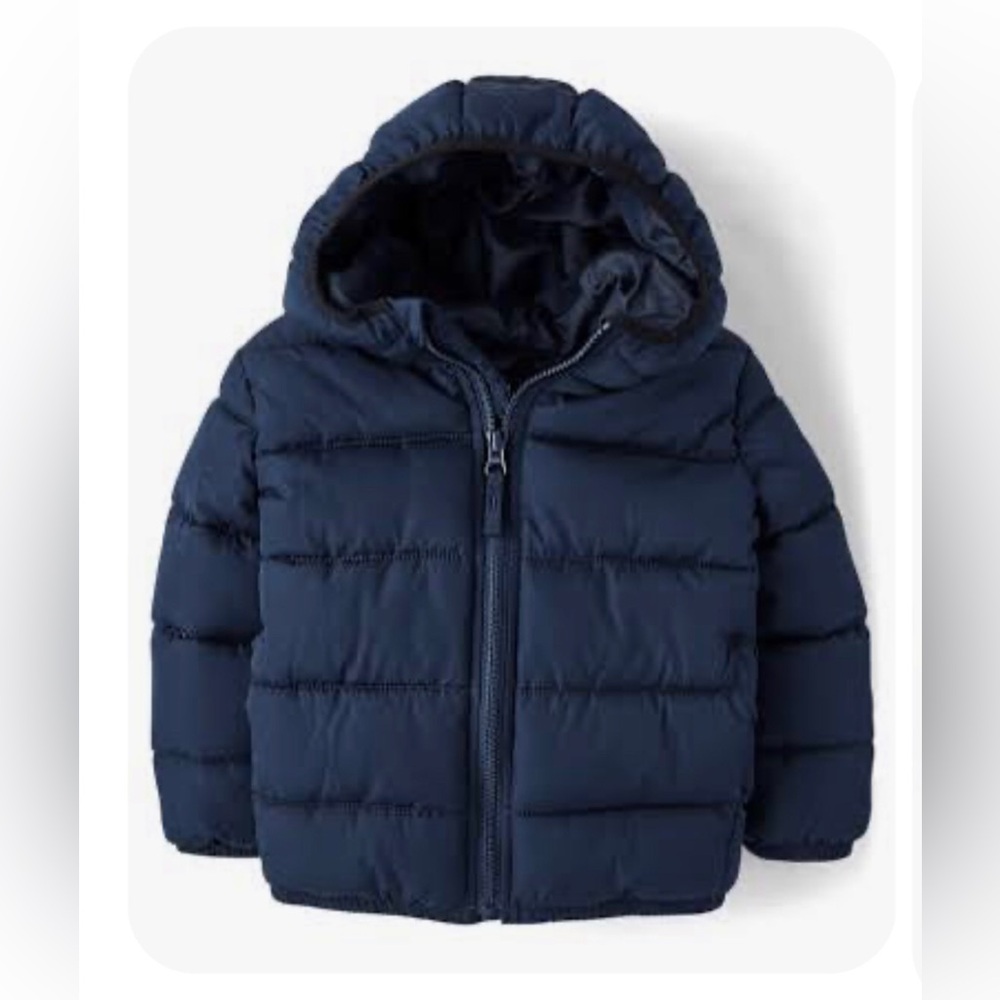 The Children’s Place Boys 5T Navy Blue Hooded Full-Zipper Puffer Jacket w/Pocket